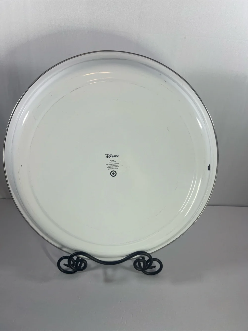 Disney Happy Camper Mickey Enamel Plate - White, Red, Yellow, Blue